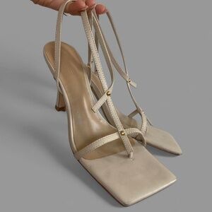 Tony Bianco cream studded strappy heels